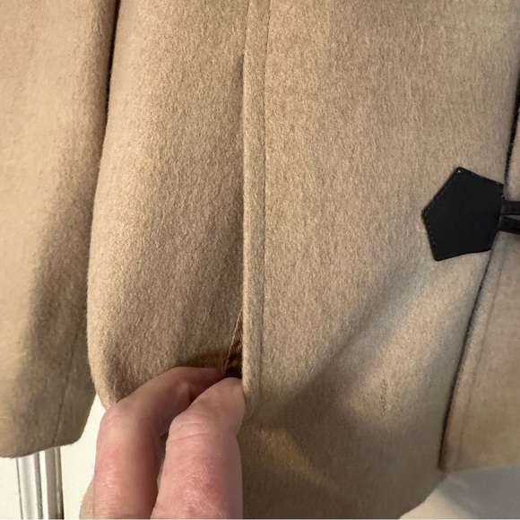 Talbots Jacket Camel Hair Blazer Toggle Closures Pockets Cropped Sz 12 - Picture 5 of 11